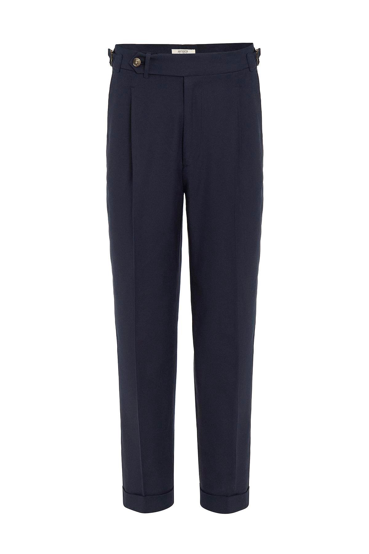 Antioch Lacivert İtalyan Kesim Yüksek Bel Erkek Pantolon