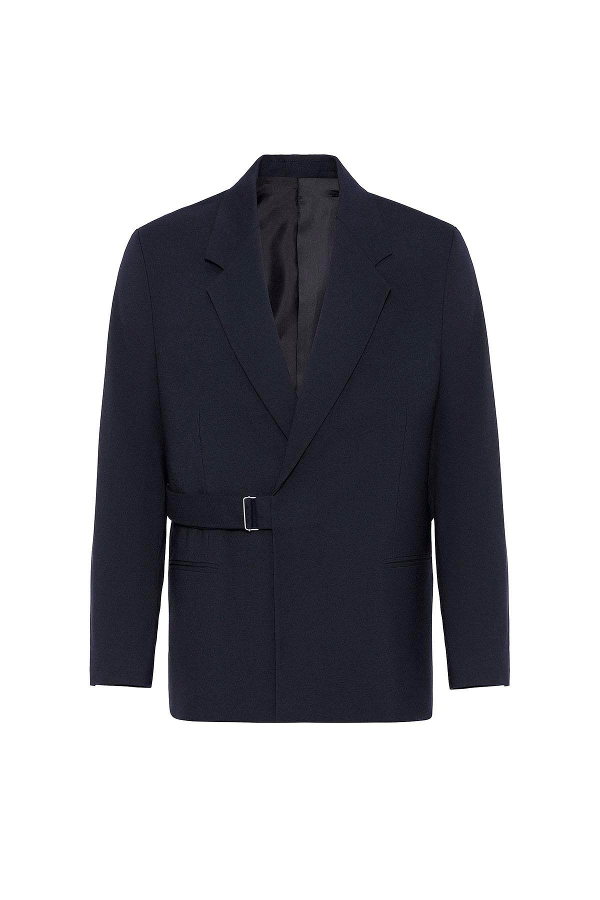 Antioch Lacivert Kuşaklı Relax Fit Erkek Blazer Ceket