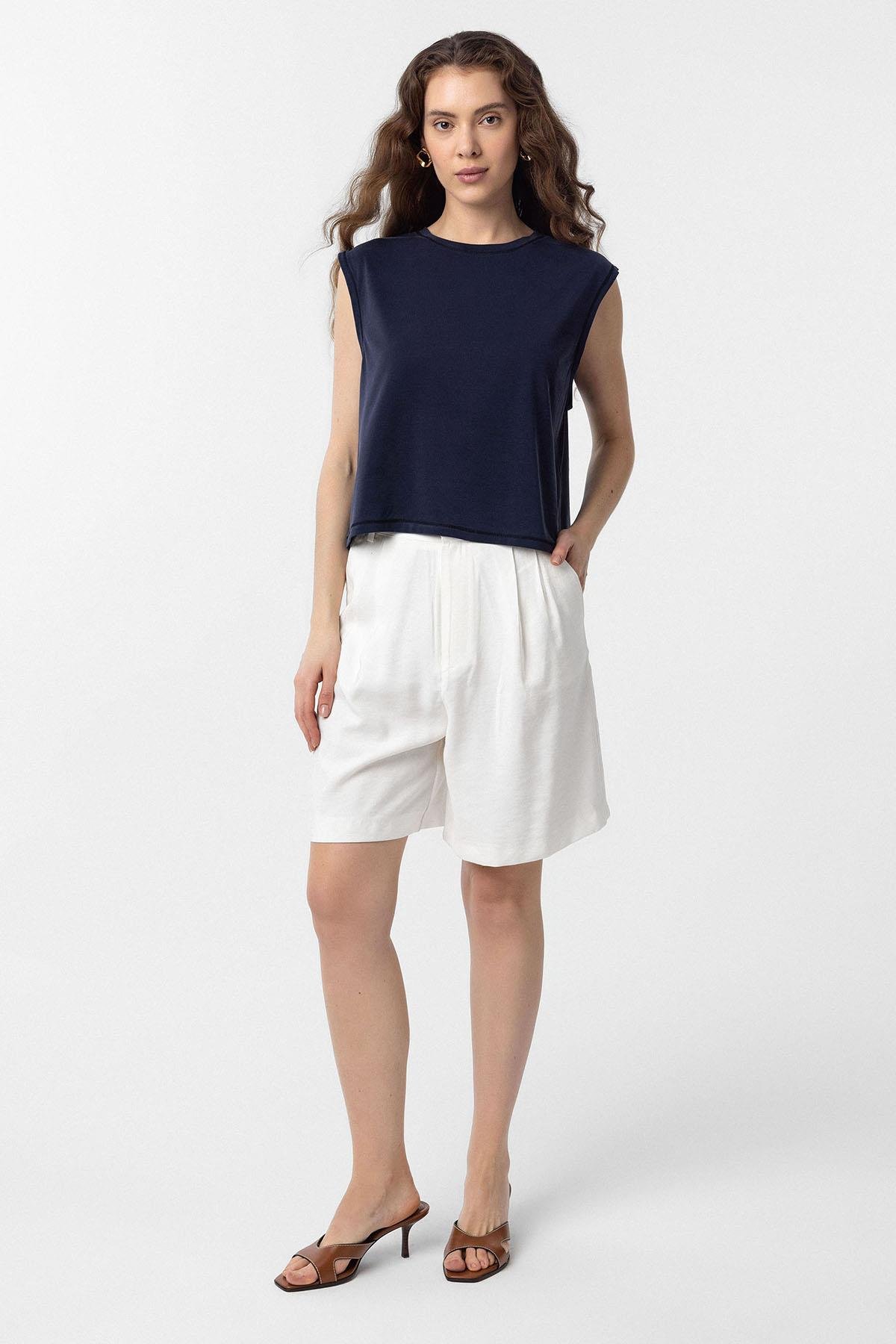 Antioch Lacivert Modal Kumaş Kadın T-Shirt