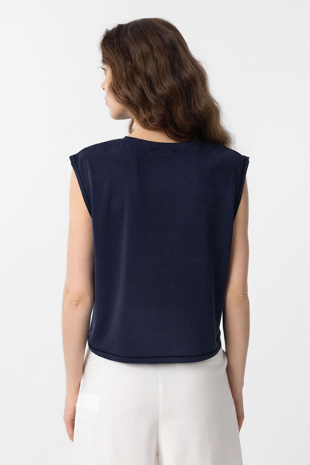 Antioch Lacivert Modal Kumaş Kadın T-Shirt