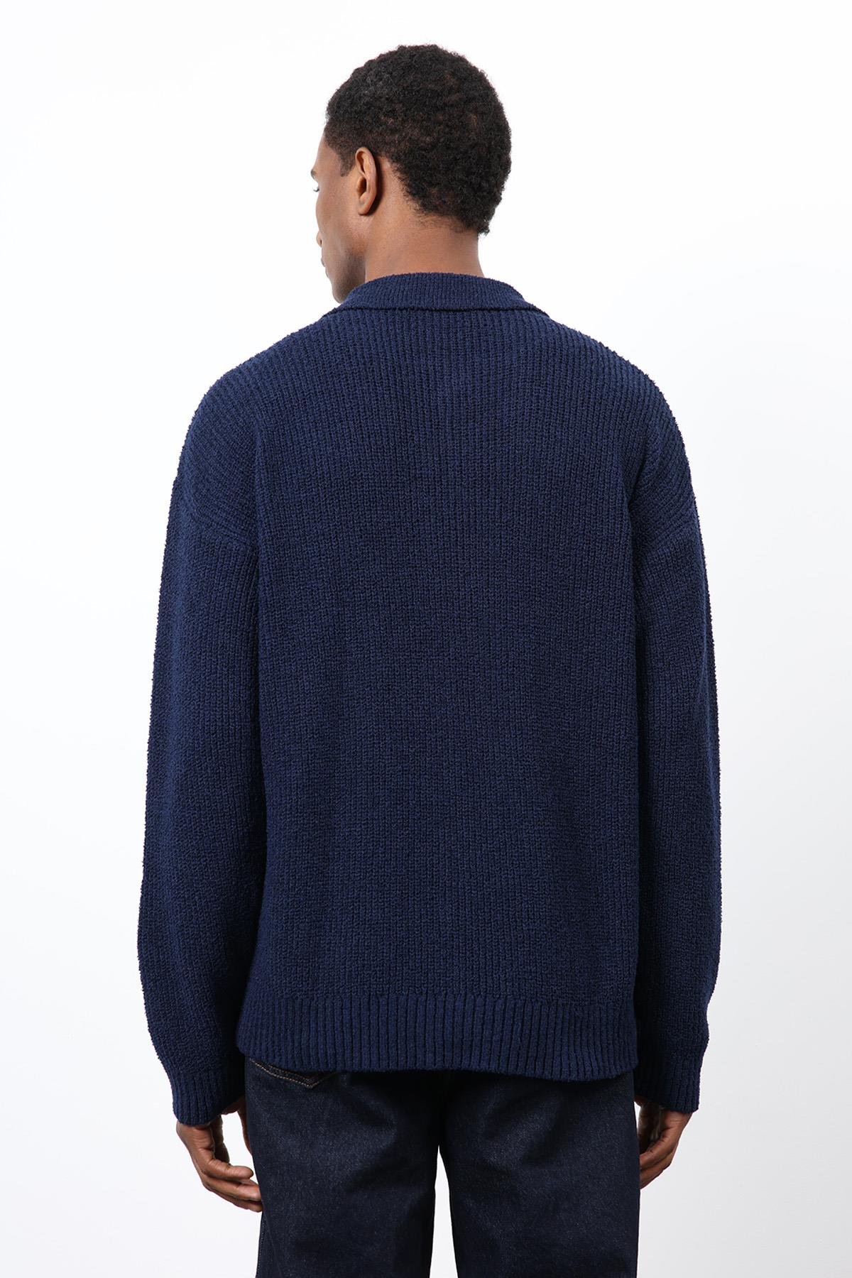 Antioch Lacivert Örme Triko Erkek Hırka