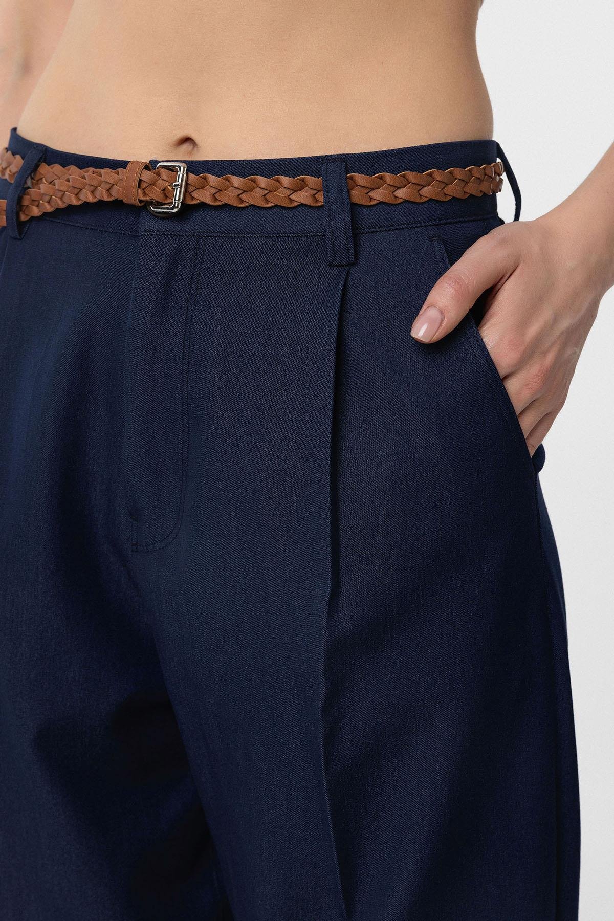 Antioch Lacivert Pensli Kadın Pantolon