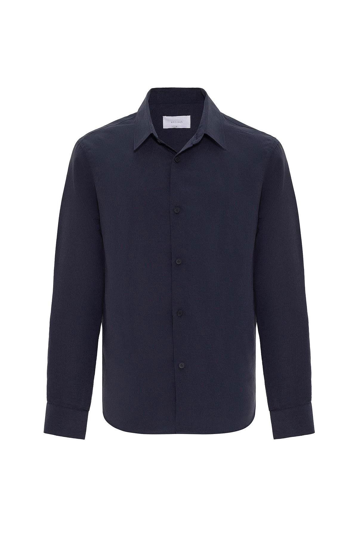 Antioch Lacivert Relax Fit Modal Kumaş Erkek Gömlek