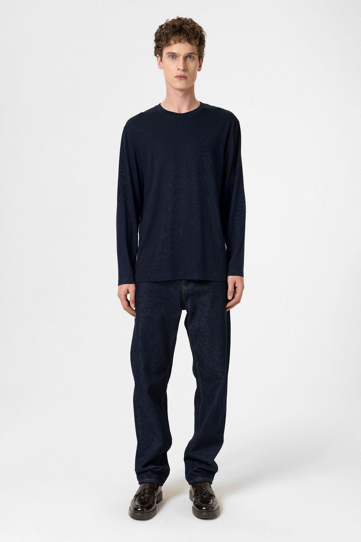 Antioch Lacivert Relaxed Fit Basic Erkek T-Shirt