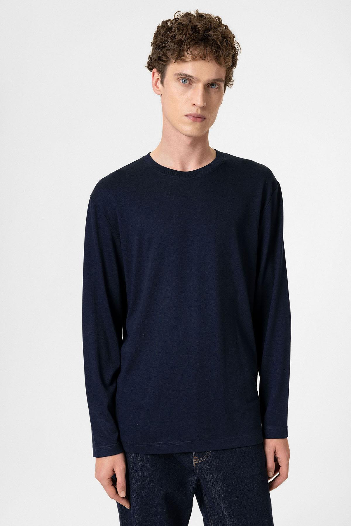 Antioch Lacivert Relaxed Fit Basic Erkek T-Shirt