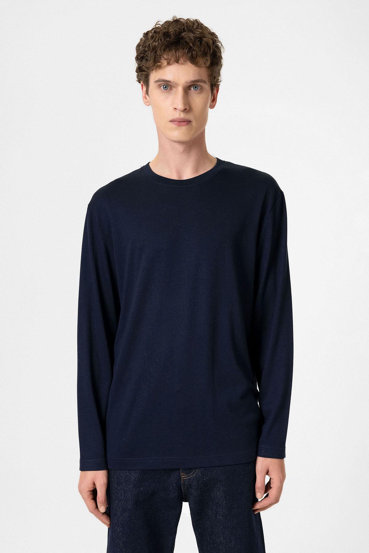 Antioch Lacivert Relaxed Fit Basic Erkek T-Shirt