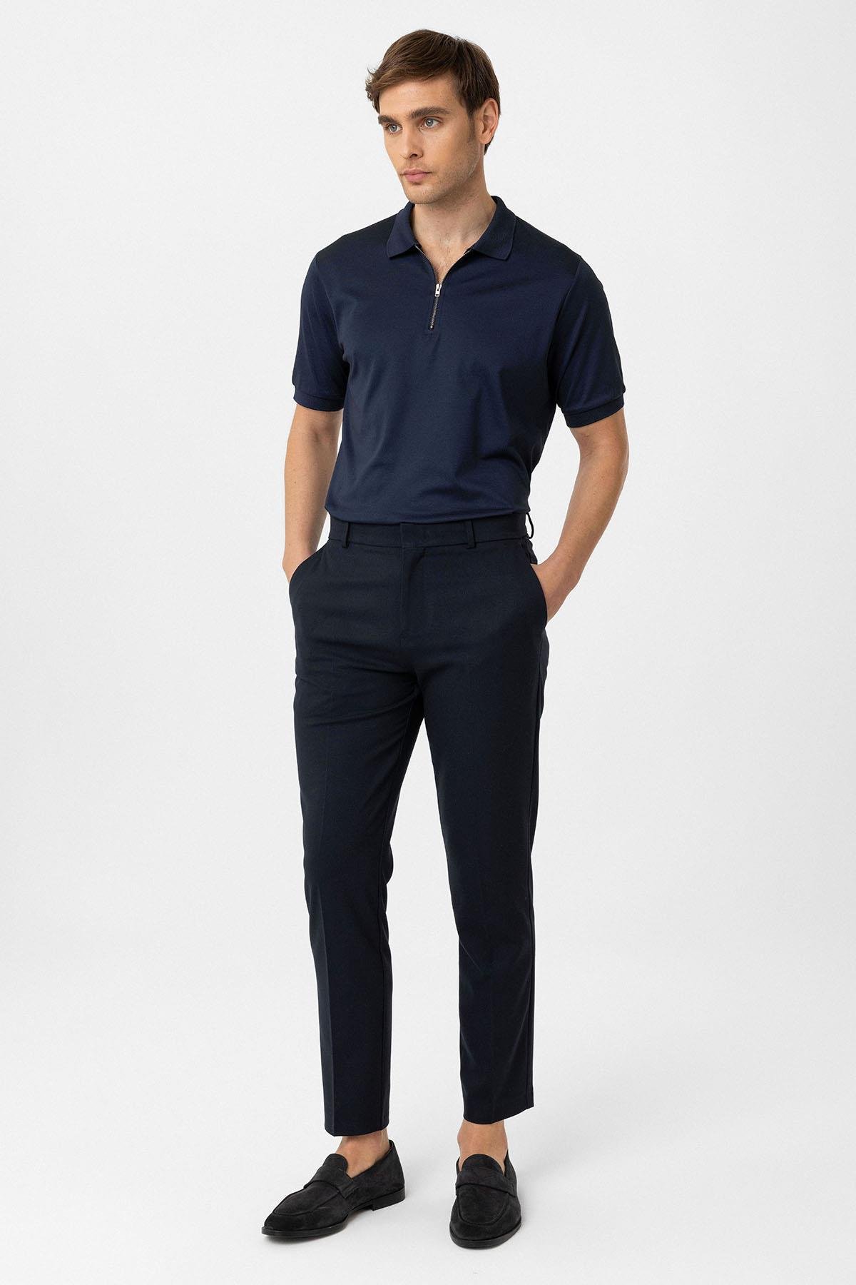 Antioch Lacivert Slim Fit Comfort Erkek Pantolon