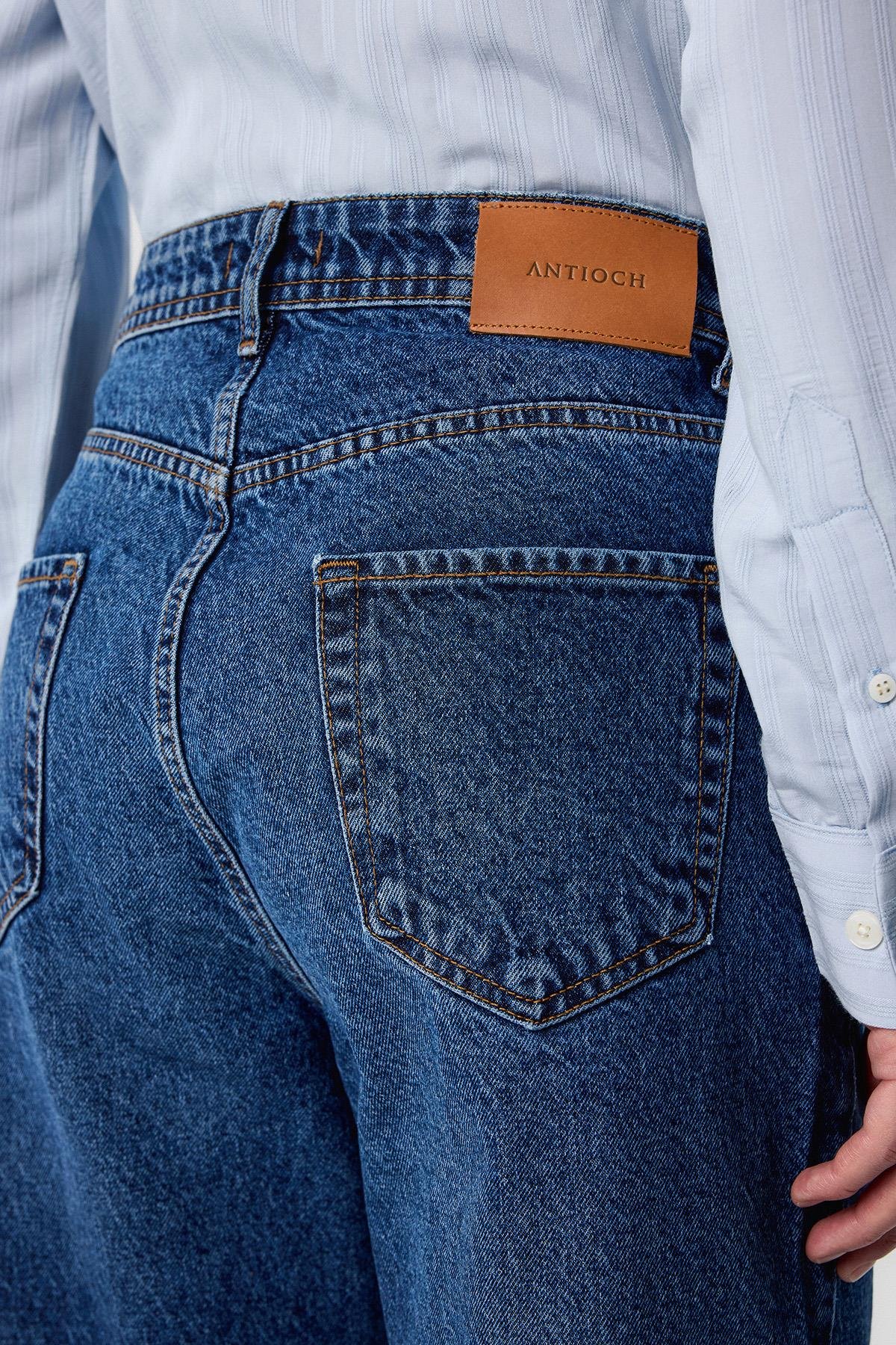 Antioch Lacivert Yüksek Bel Regular Fit Erkek Kot Pantolon