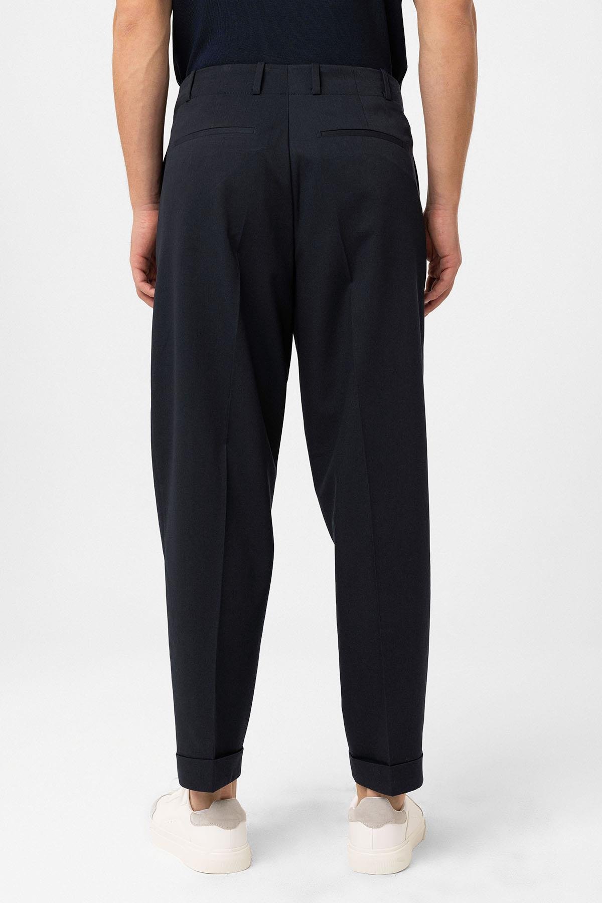 Antioch Lacivert Yüksek Bel Straight Fit Erkek Pantolon