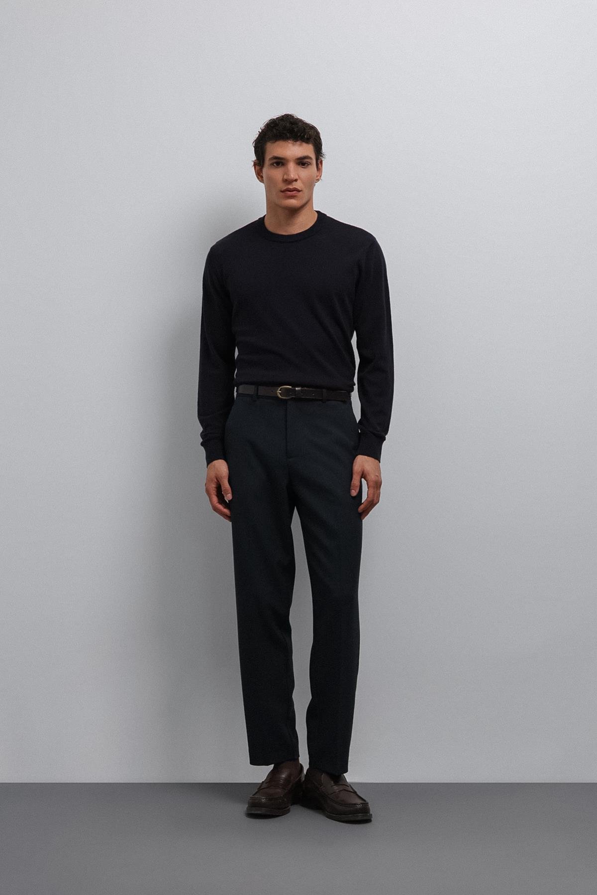 Antioch Lacivert Yumuşak Dokulu Basic Erkek Kazak