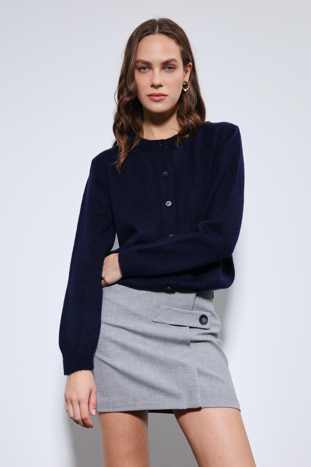 Antioch Lacivert Yumuşak Dokulu Hırka