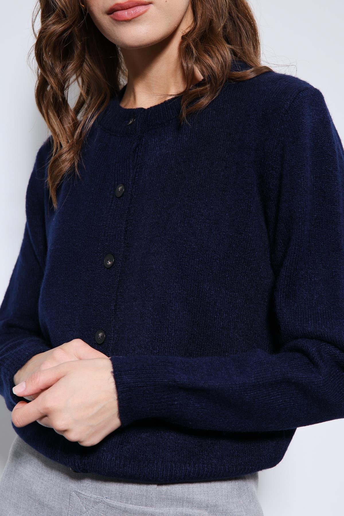 Antioch Lacivert Yumuşak Dokulu Hırka