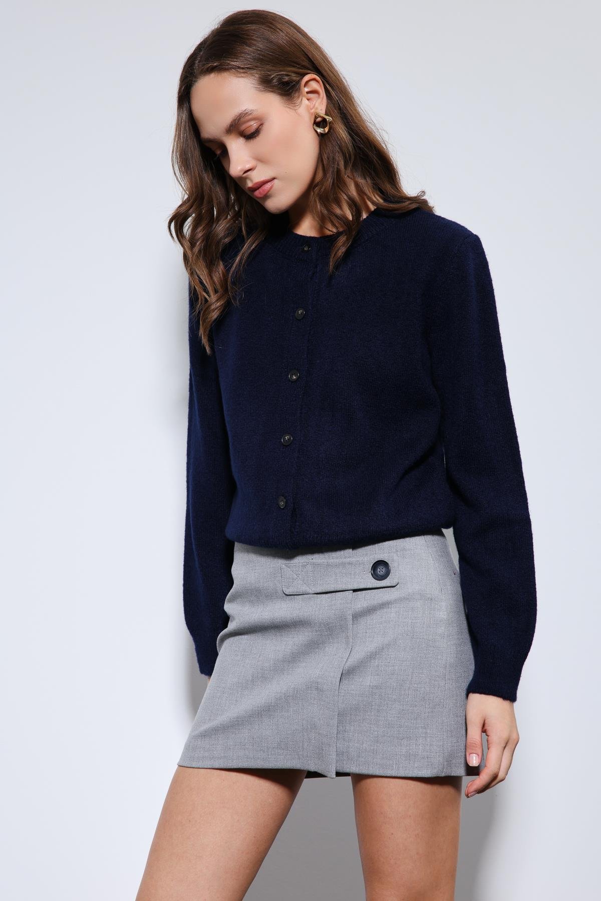 Antioch Lacivert Yumuşak Dokulu Hırka