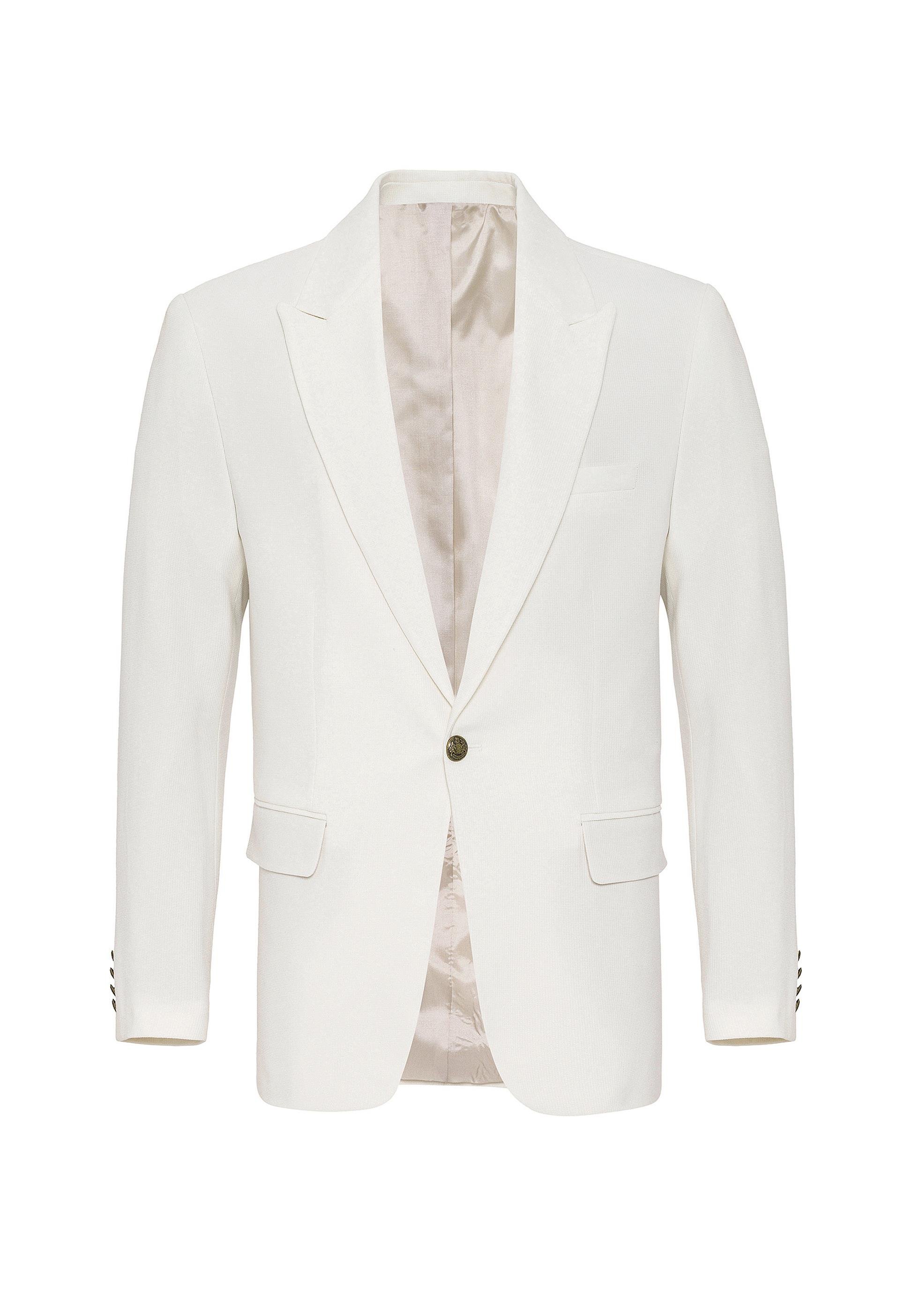 Antioch Ekru Metal Tek Düğme Erkek Blazer Ceket