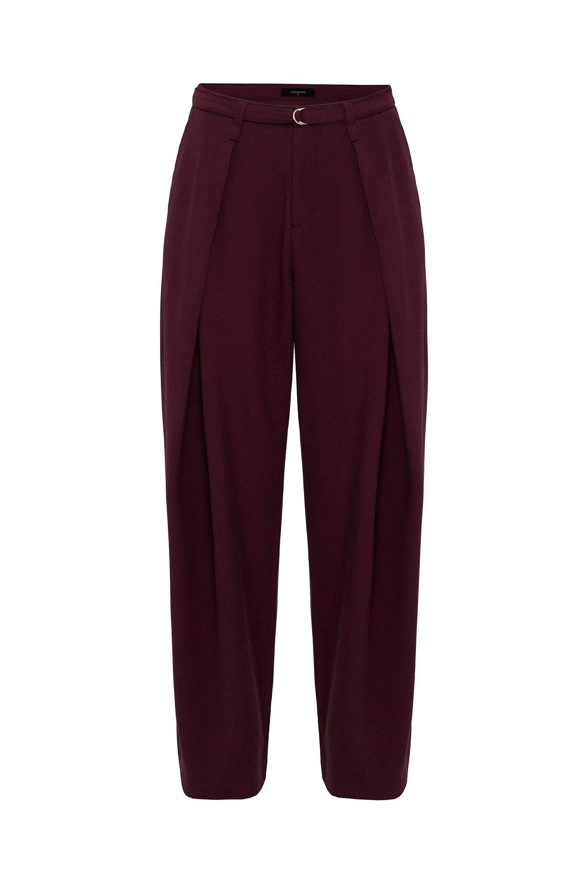 Antioch Mürdüm Kemerli Pilili Kadın Pantolon