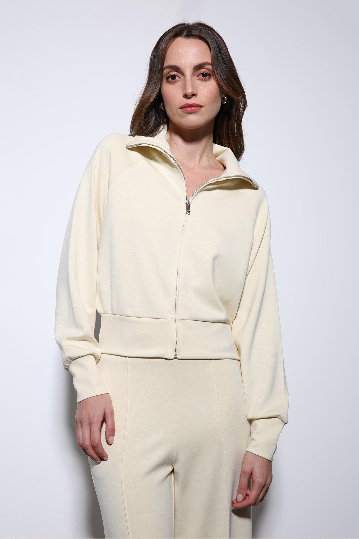 Antioch Sarı Fermuarlı Kadın Eşofman Takım