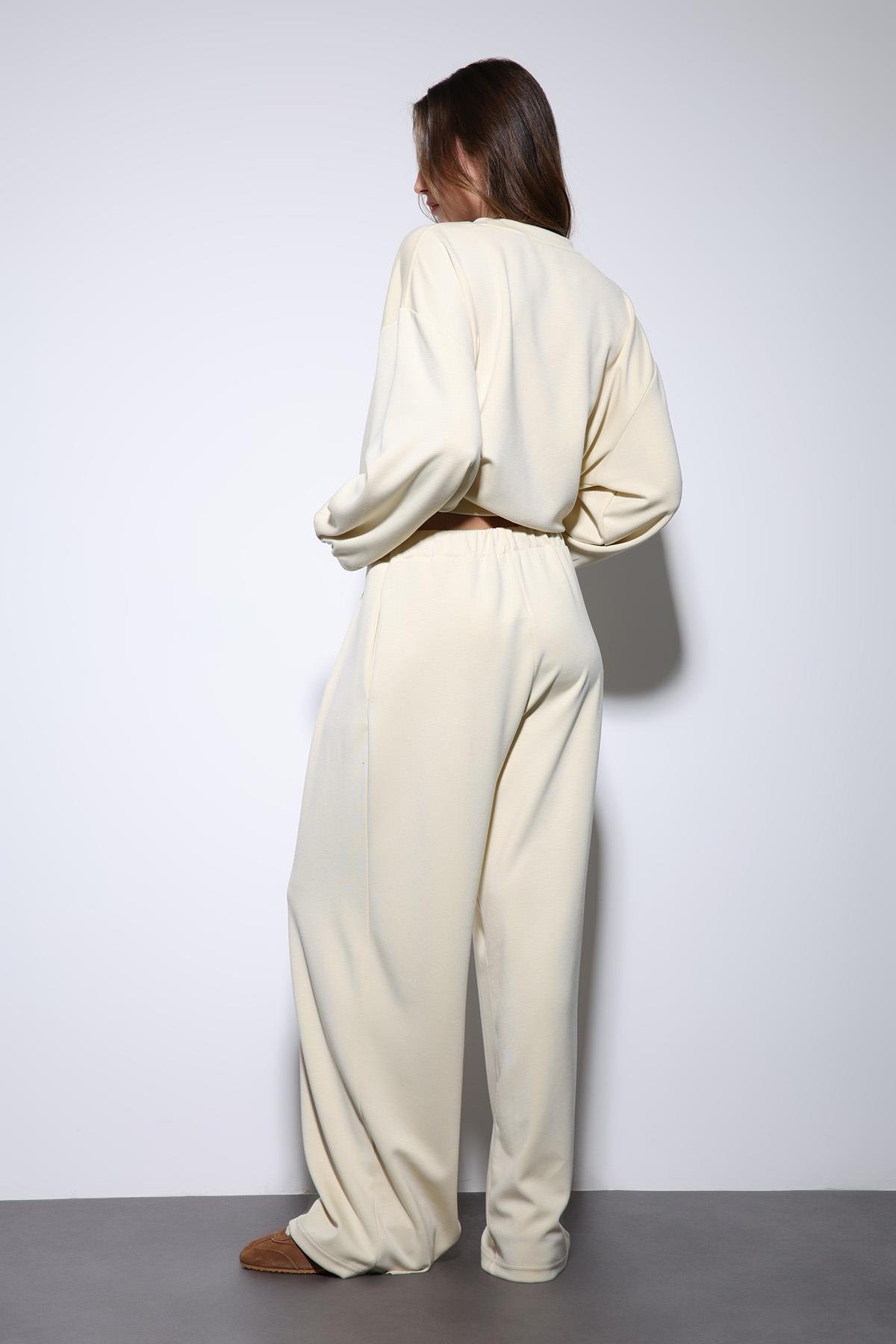 Antioch Sarı Geniş Paça Relaxed Kadın Takım