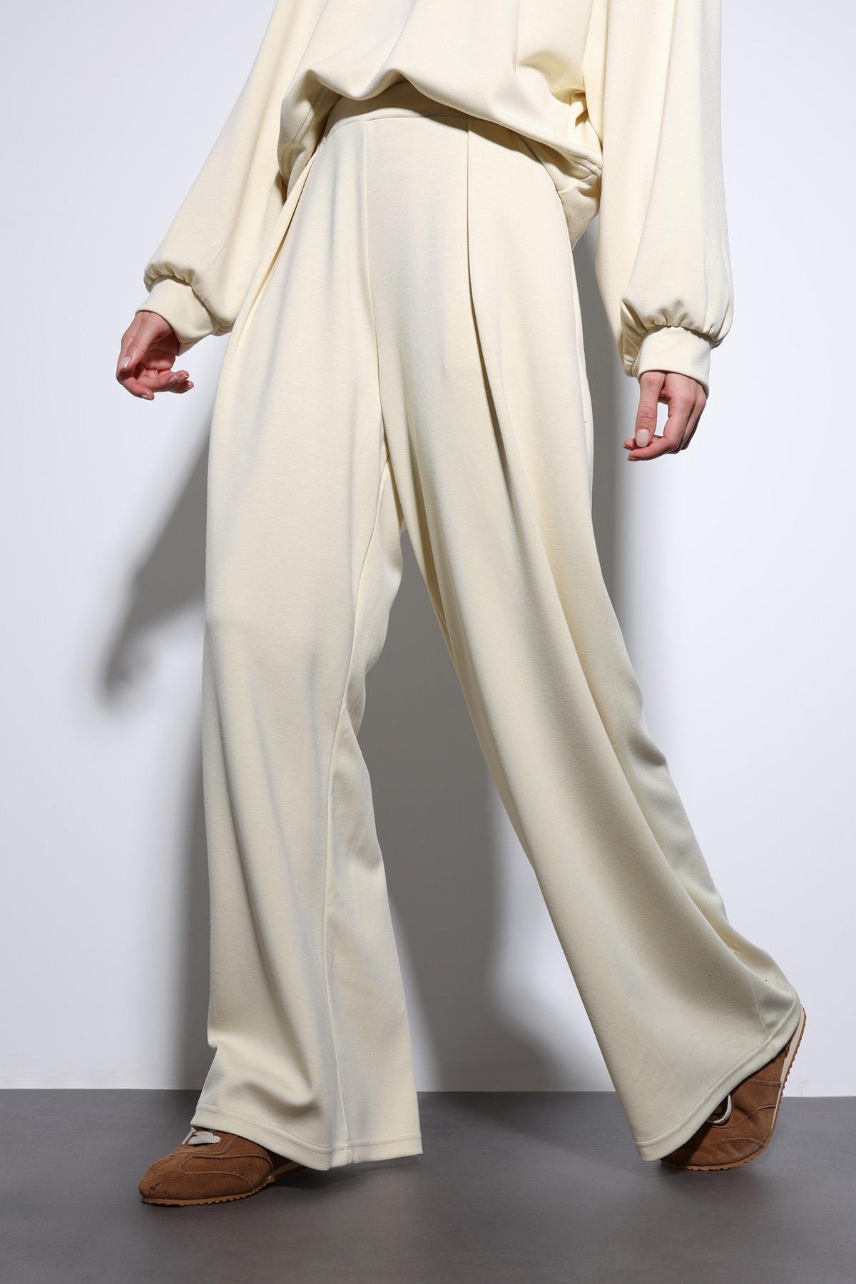 Antioch Sarı Geniş Paça Relaxed Kadın Takım