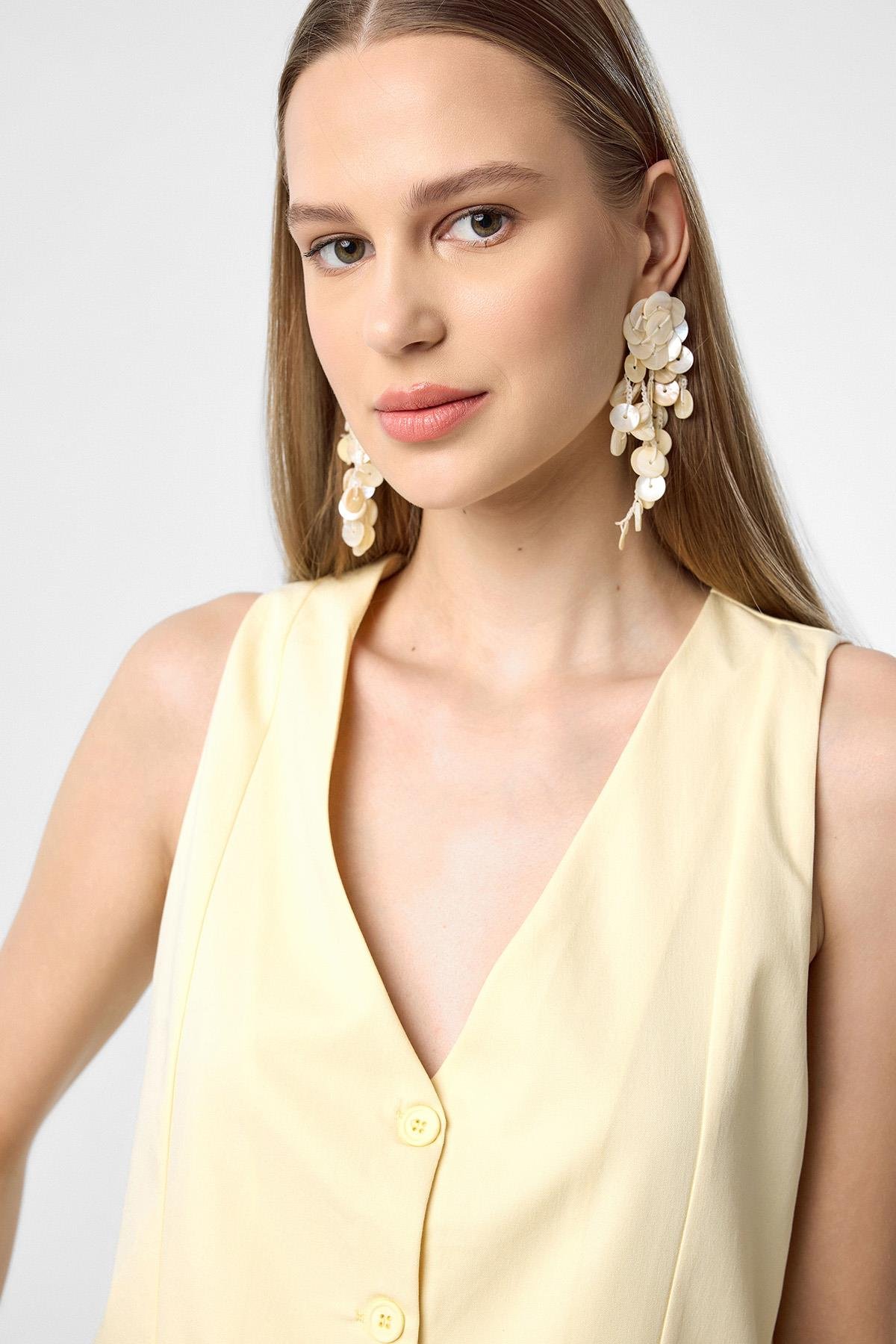 Antioch Sarı Yelek-Şort Kadın Takım