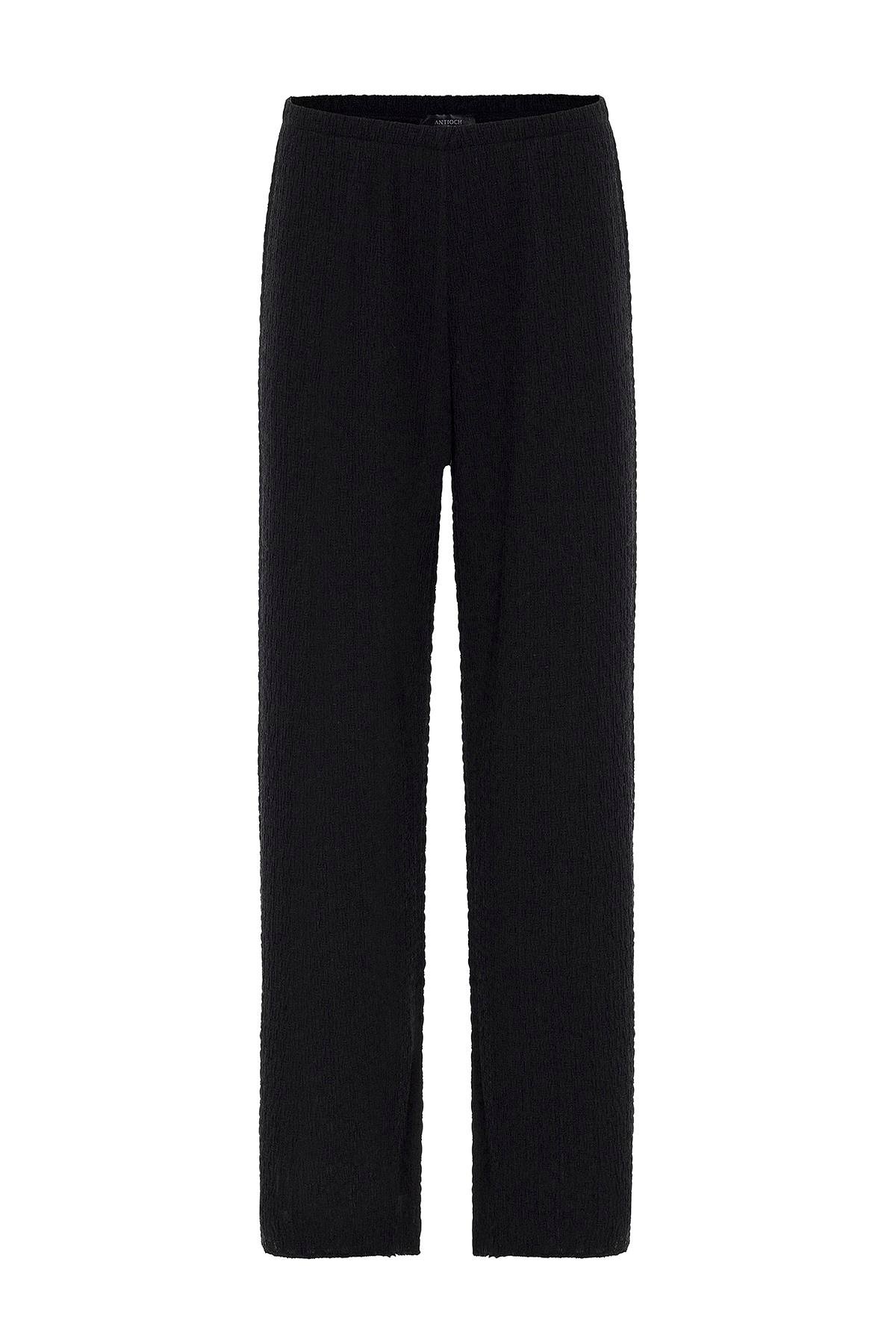 Antioch Siyah Bağ Detaylı Dokulu Kadın Takım