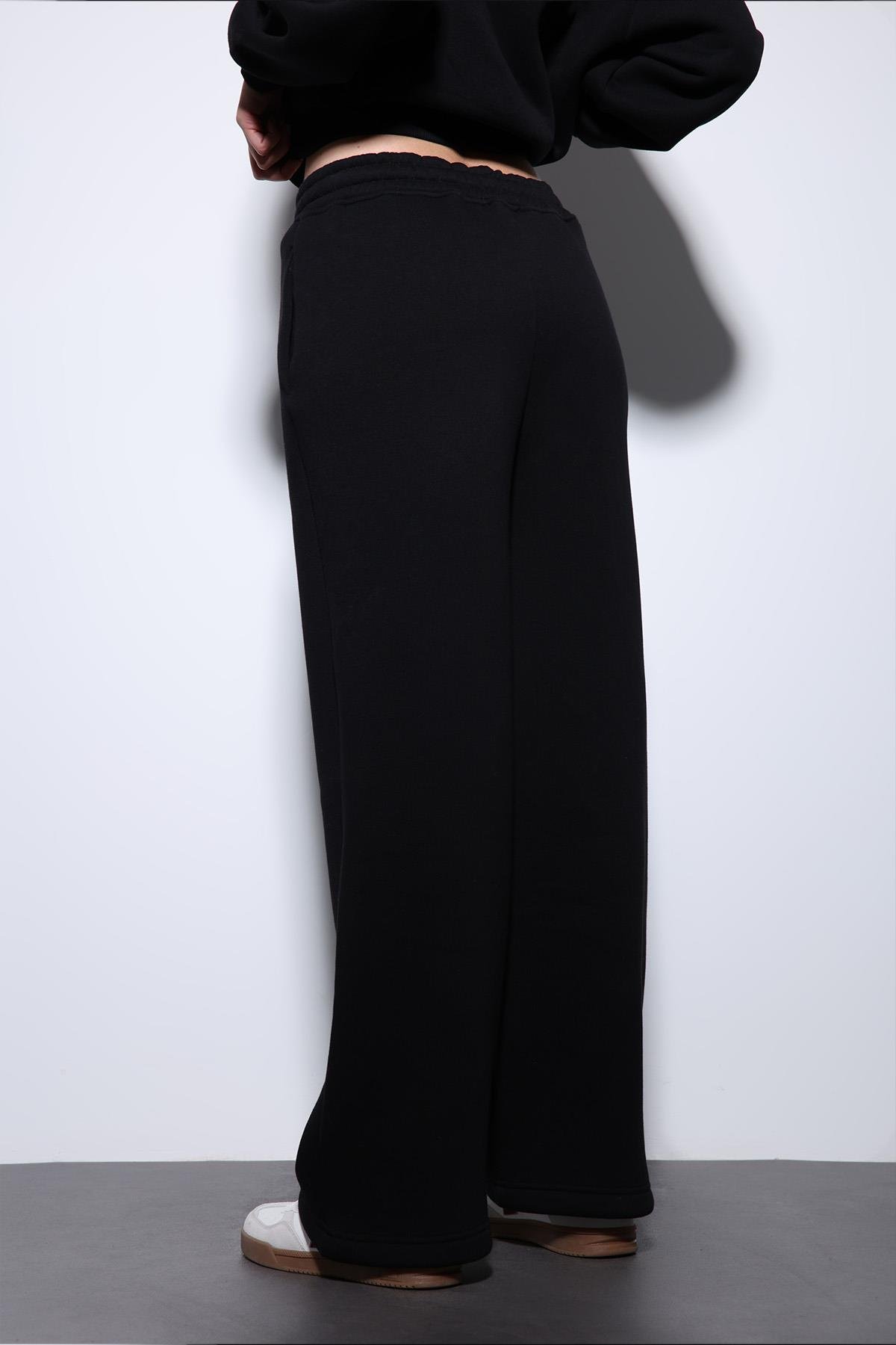 Antioch Siyah Basic Ayarlanabilir Paça Kadın Eşofman Altı