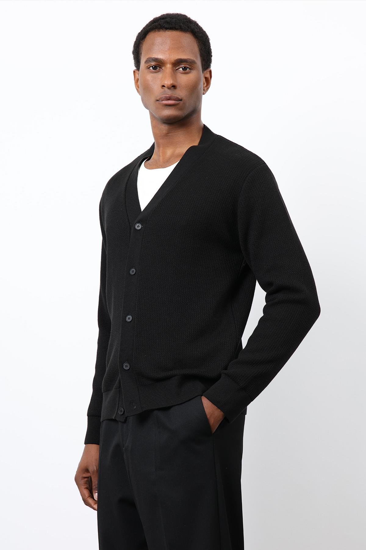 Antioch Siyah Basic Erkek Hırka