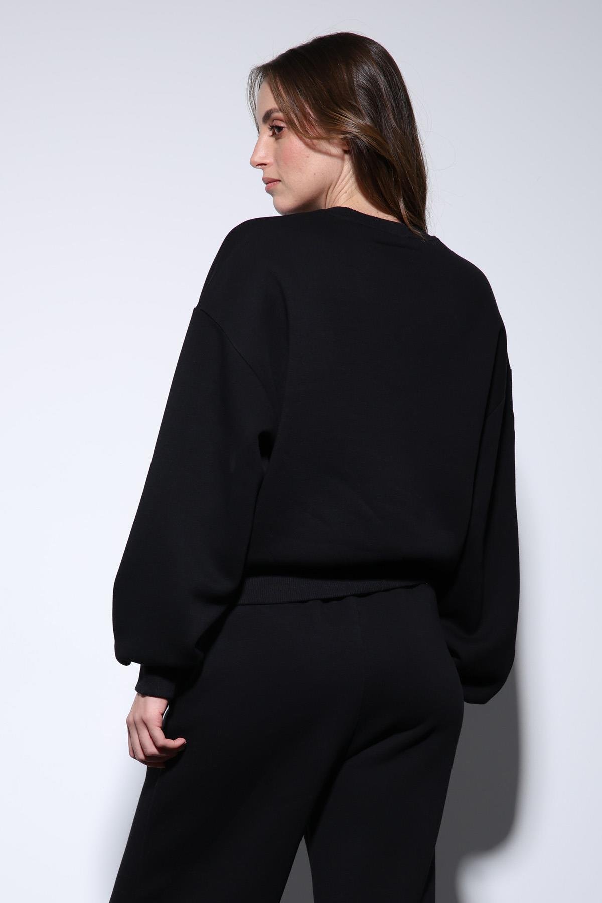 Antioch Siyah Basic Kadın Sweatshirt