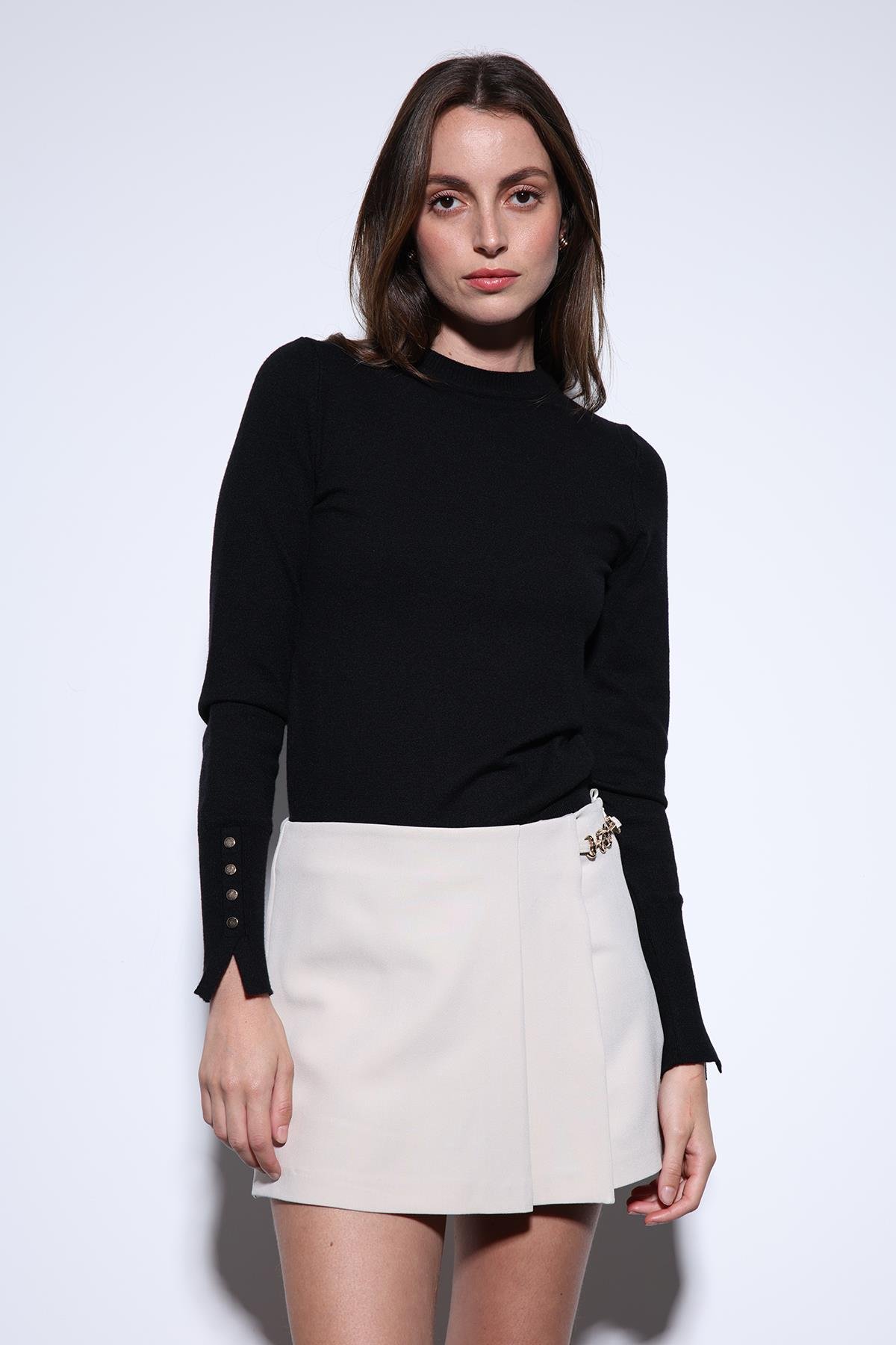 Antioch Siyah Basic Kadın Triko Kazak