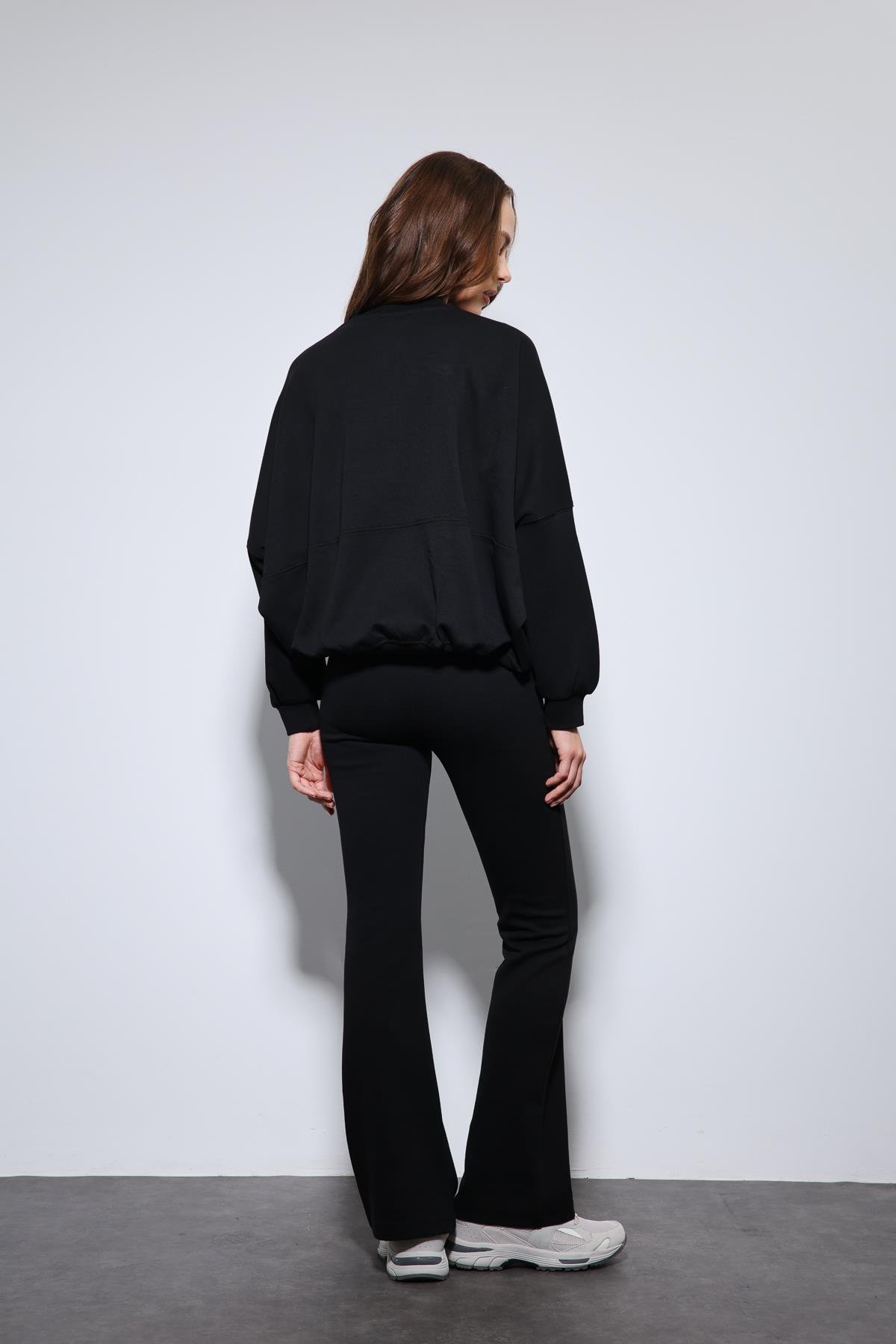 Antioch Siyah Bomber Ceket ve İspanyol Paça Eşofman Takım