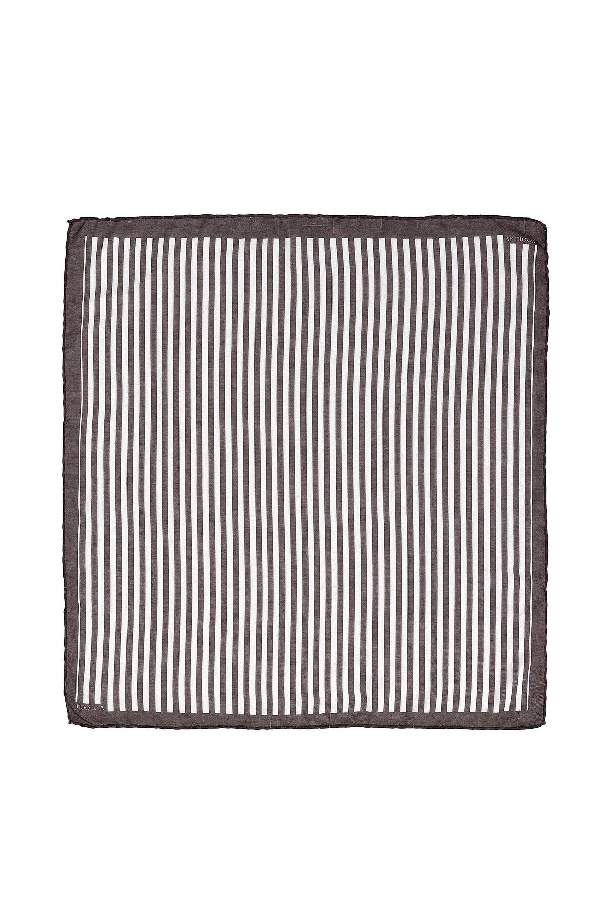 Antioch Siyah Çizgili Fular