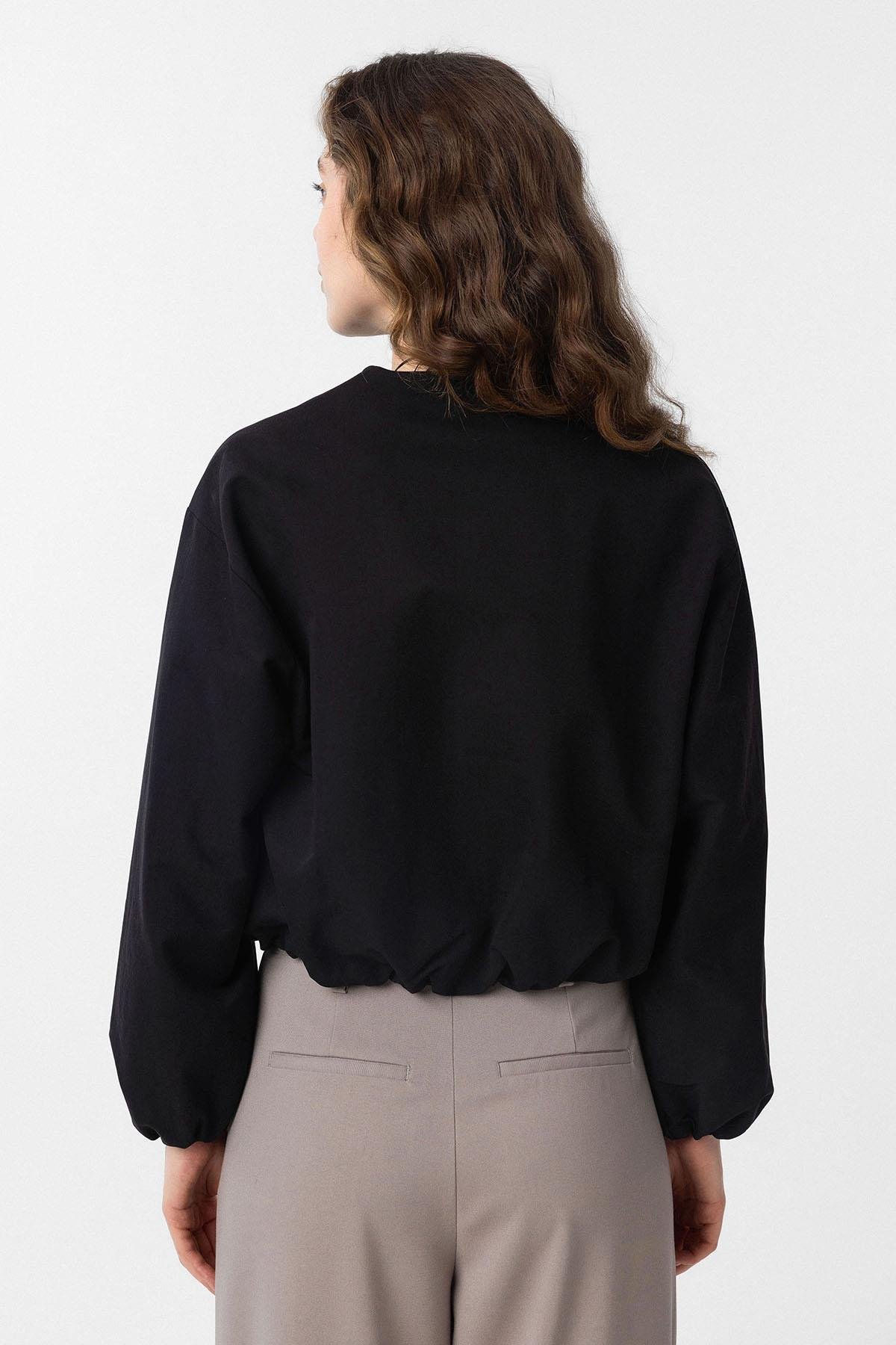 Antioch Siyah Crop Kadın Bomber Mont