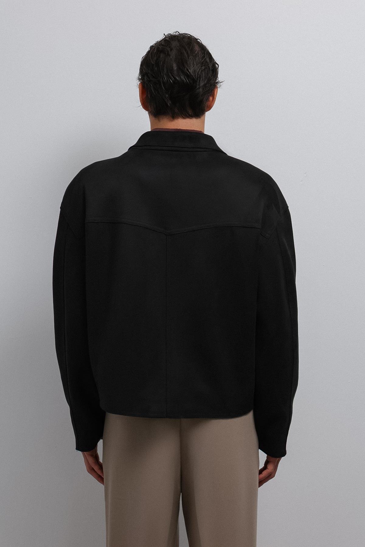 Antioch Siyah Fermuarlı Suni Süet Erkek Mont