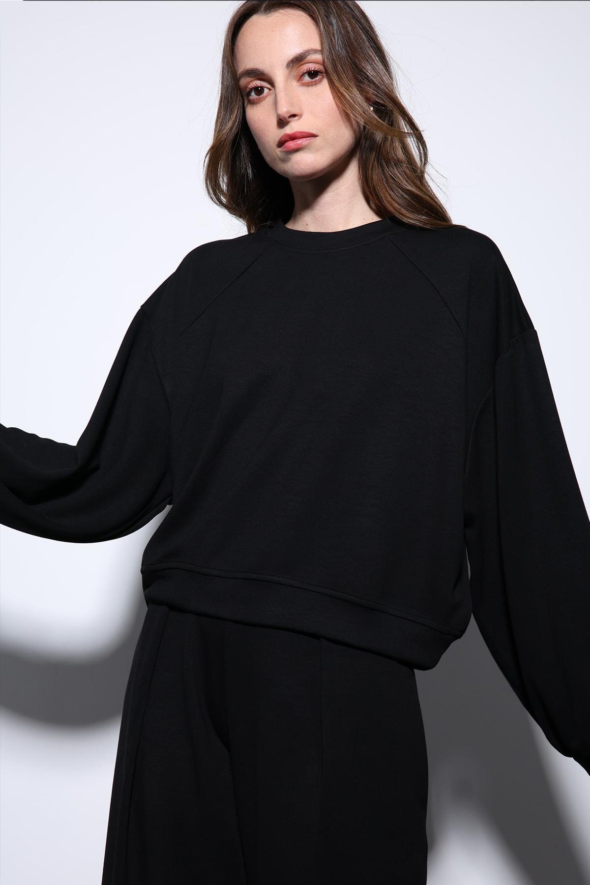 Antioch Siyah Geniş Paça Relaxed Kadın Takım