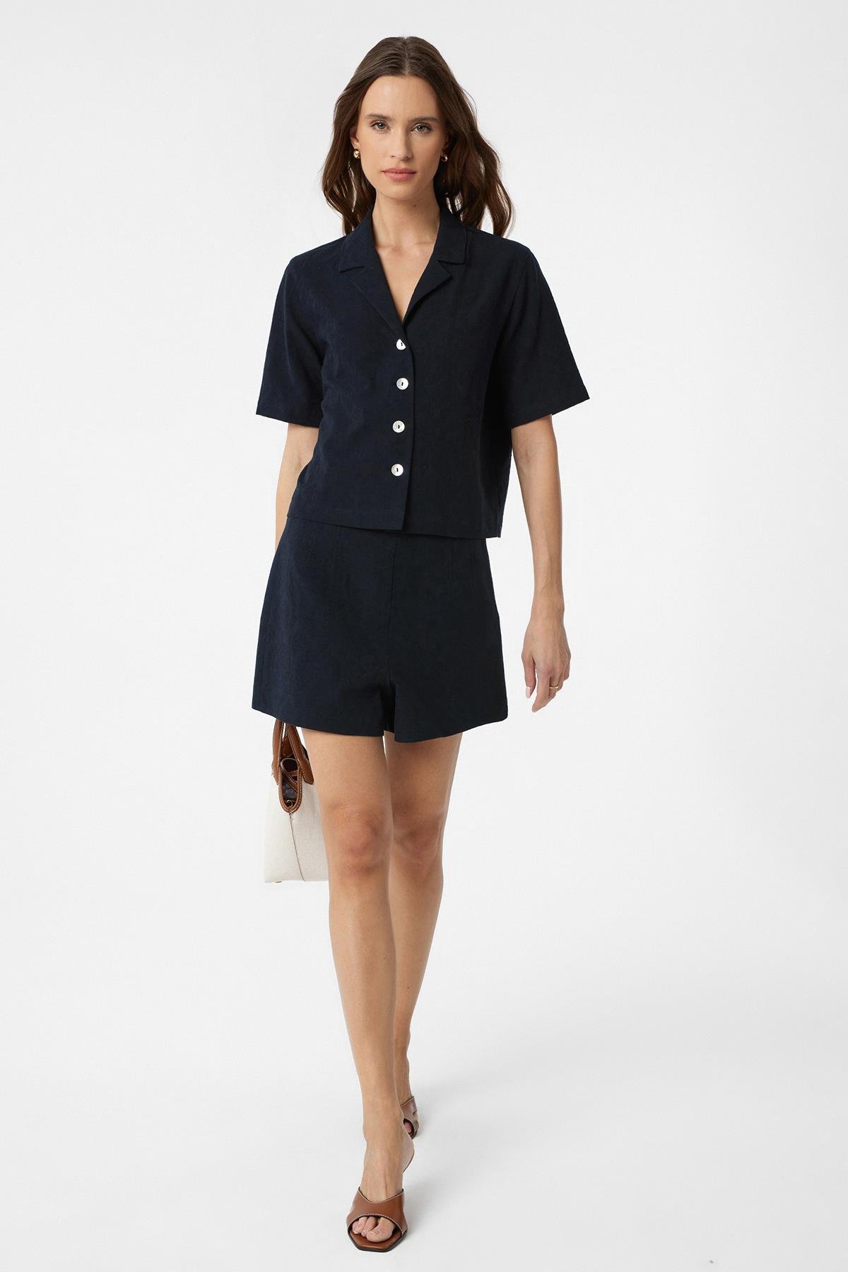 Antioch Siyah Gömlek Şort Kadın Takım