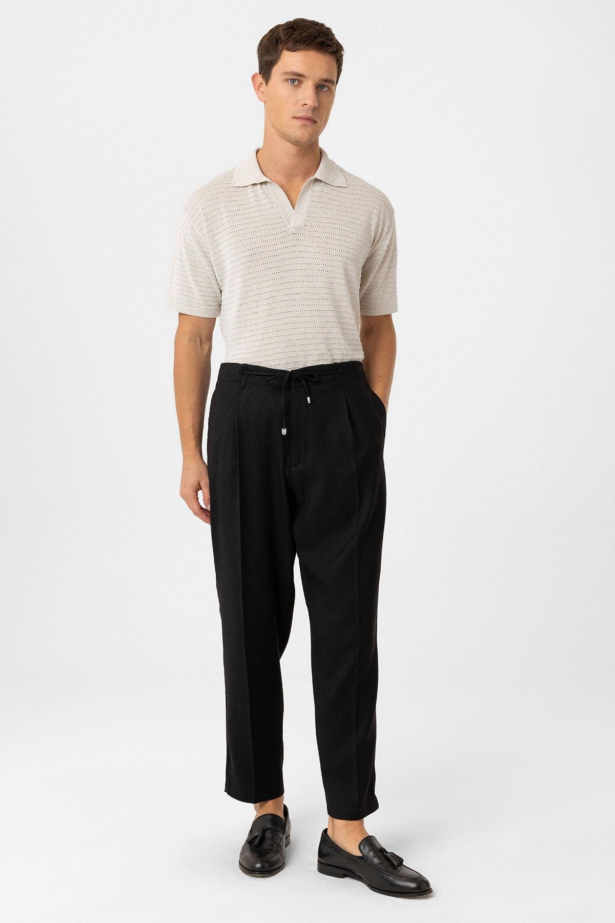 Antioch Siyah Jogger Relaxed Fit  Erkek Pantolon