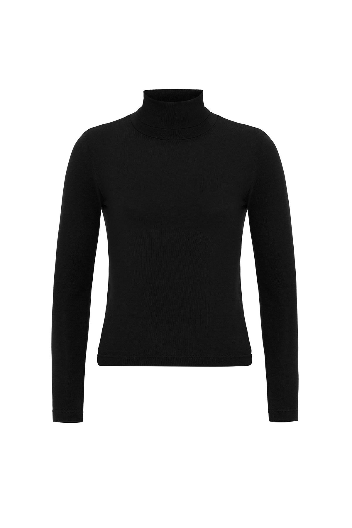 Antioch Siyah Kadın Boğazlı Triko Kazak