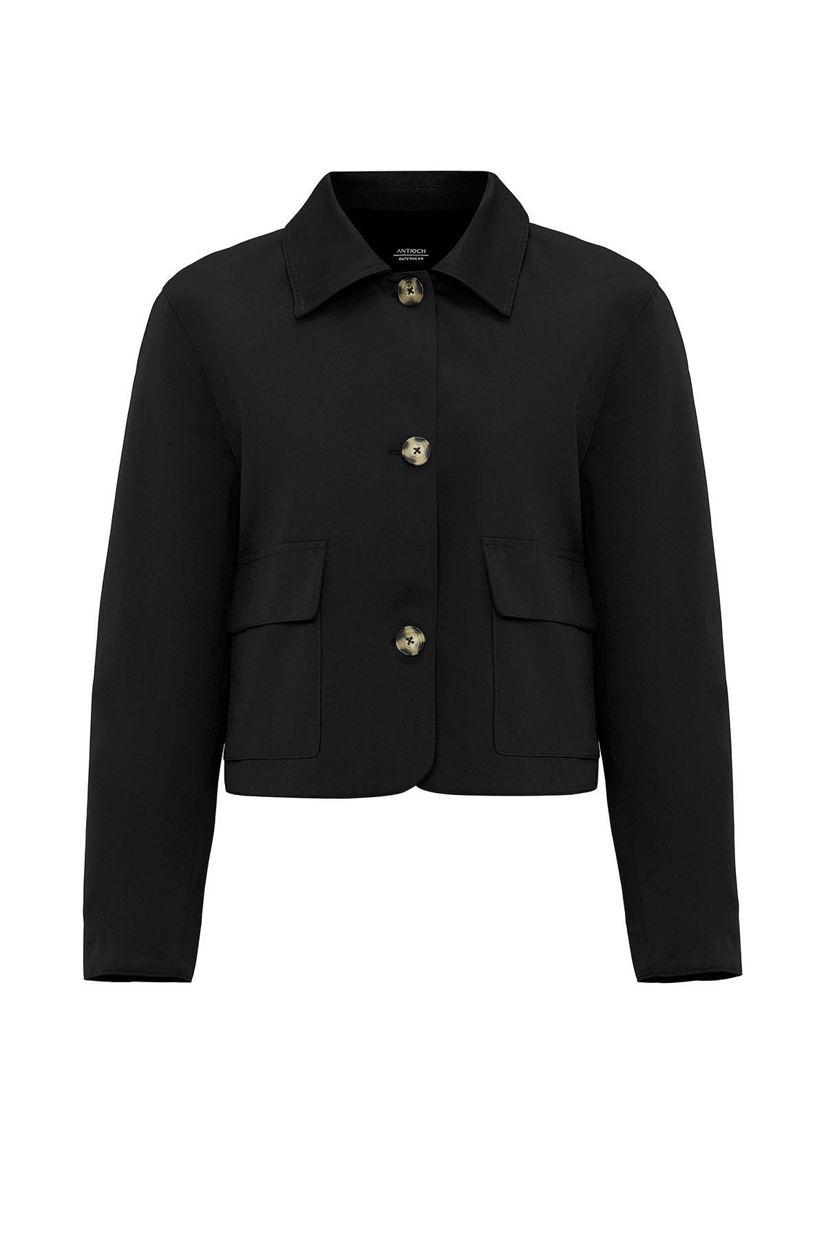 Antioch Siyah Kadın Mevsimlik İnce Kısa Ceket