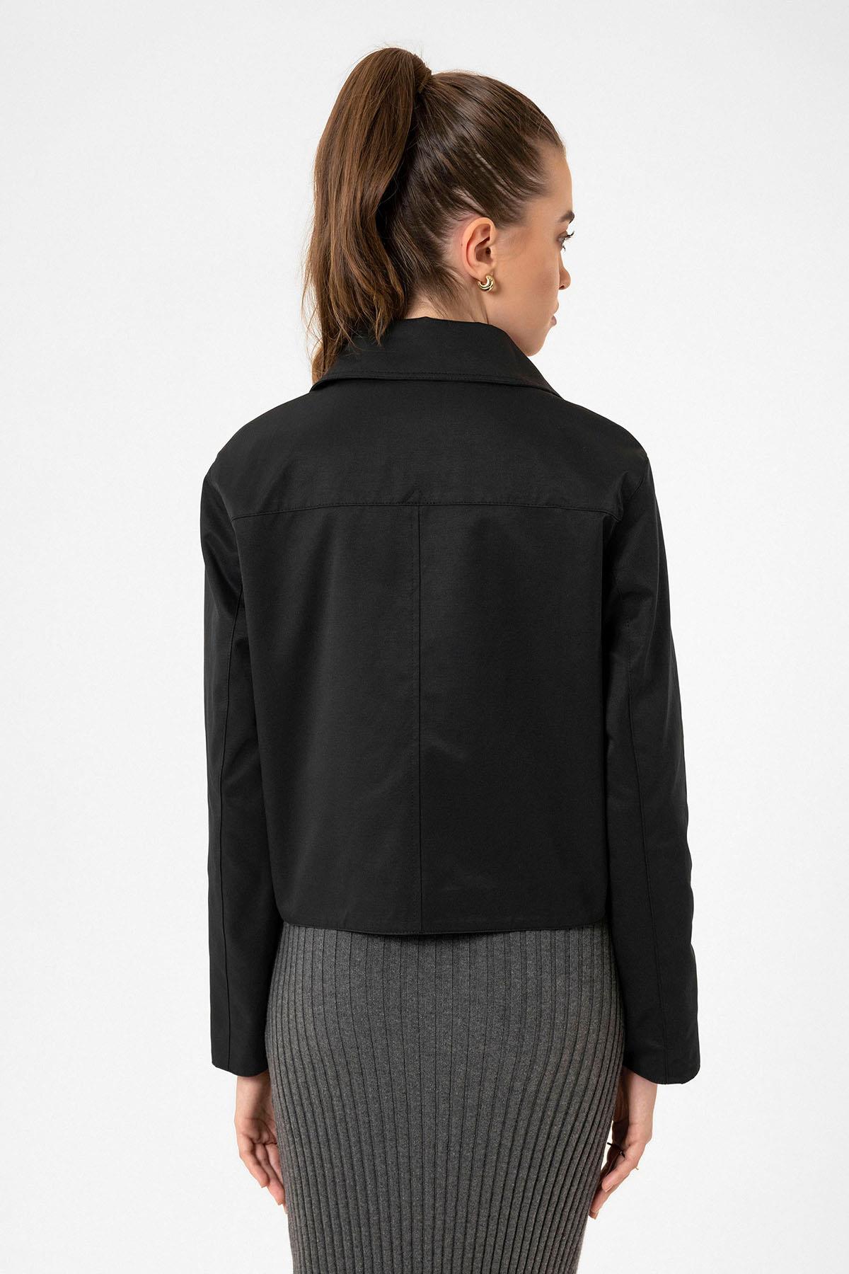 Antioch Siyah Kadın Mevsimlik İnce Kısa Ceket