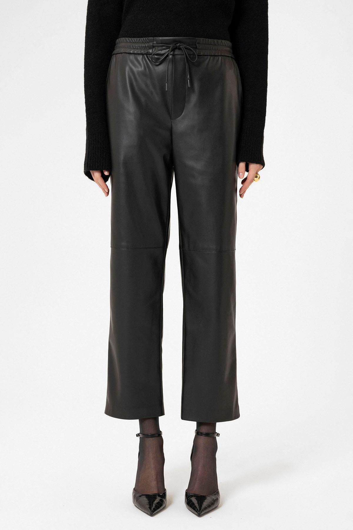 Antioch Siyah Kadın Suni Deri Pantolon