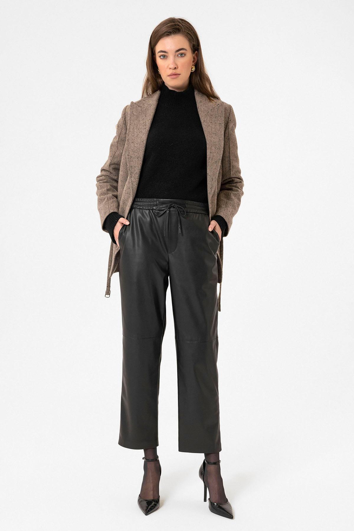 Antioch Siyah Kadın Suni Deri Pantolon