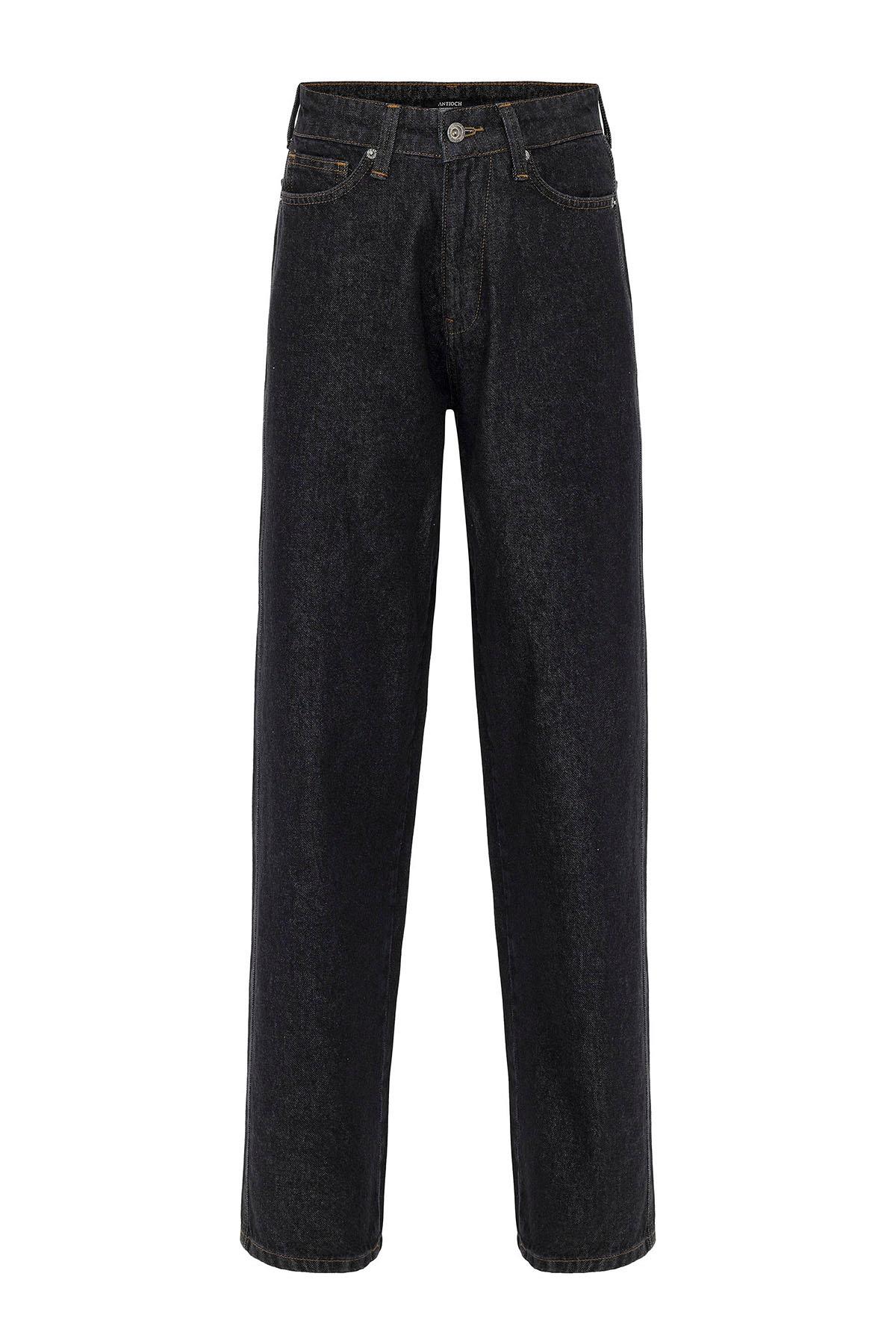 Antioch Siyah Kadın Yüksek Bel Kot Pantolon