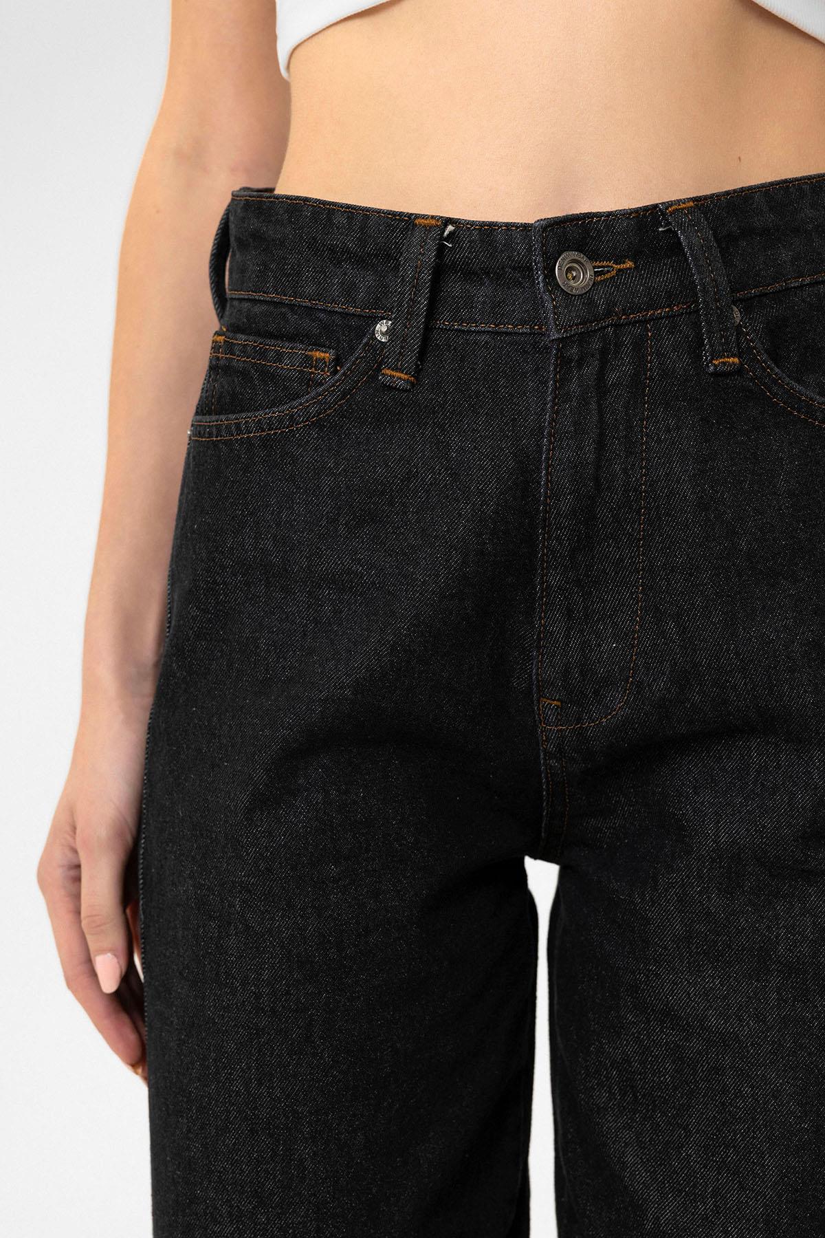 Antioch Siyah Kadın Yüksek Bel Kot Pantolon