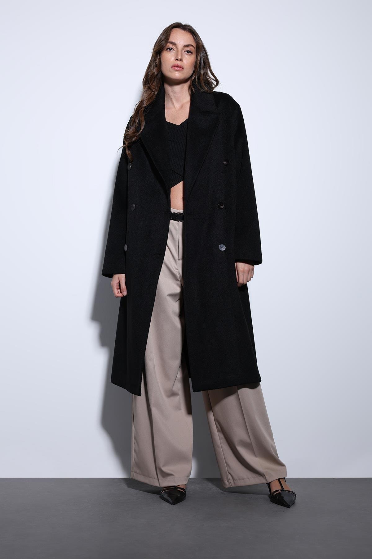 Antioch Siyah Kruvaze Kadın Bluz