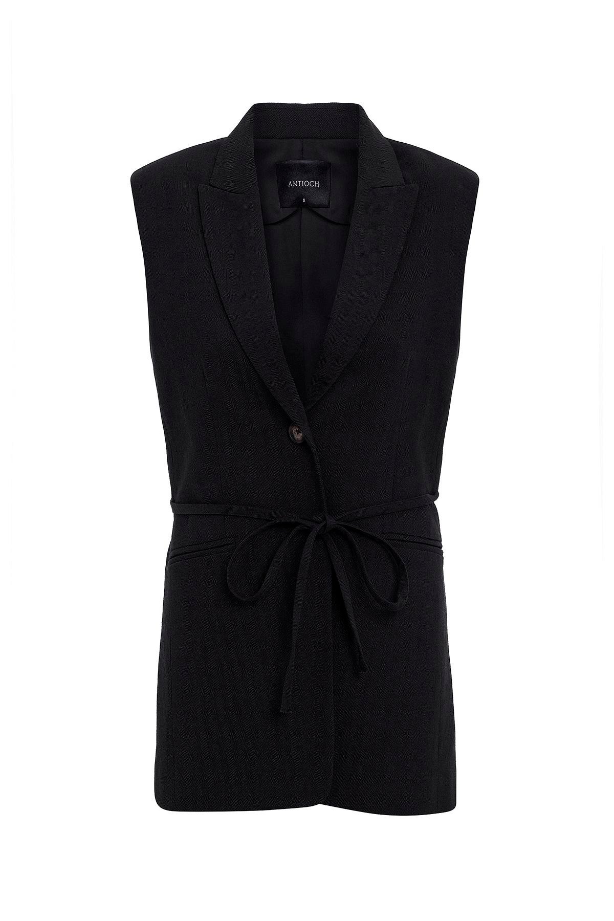 Antioch Siyah Kuşaklı Kadın Yelek