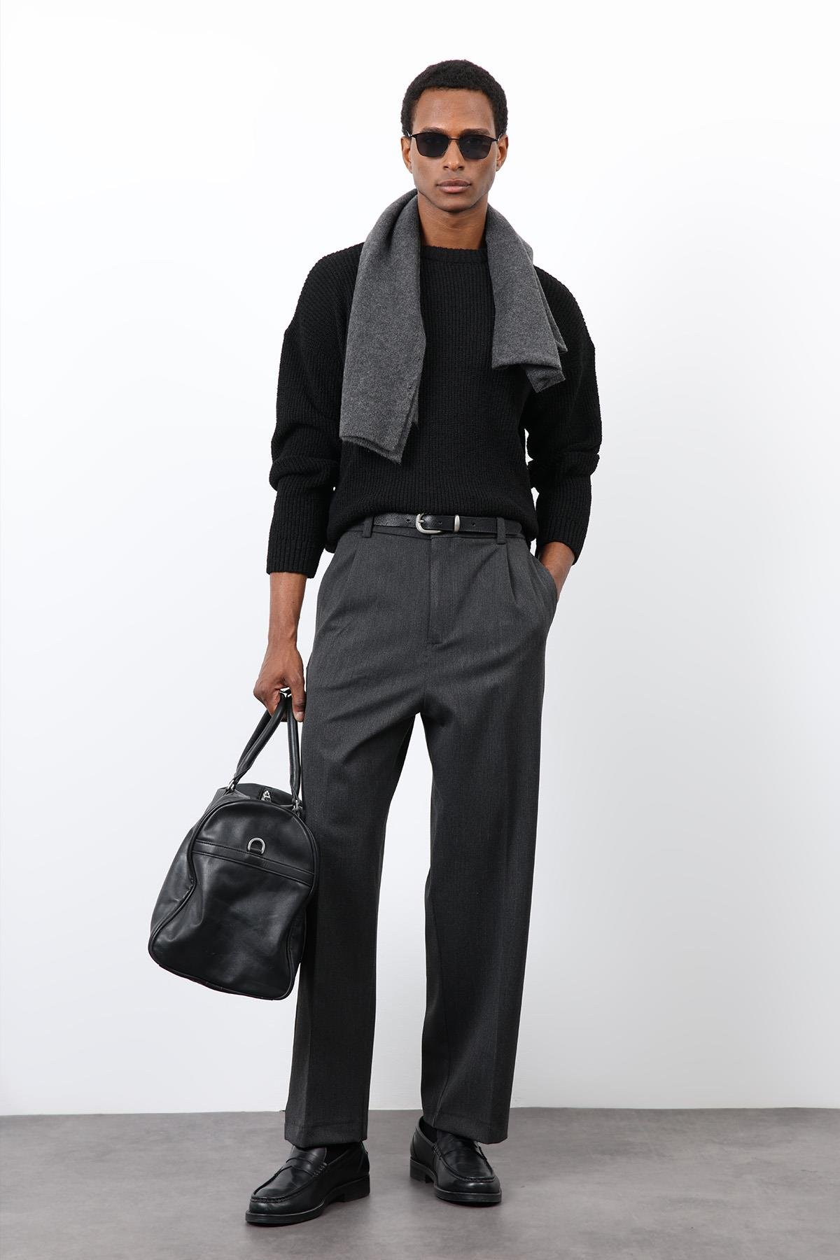 Antioch Siyah Örme Triko Erkek Kazak