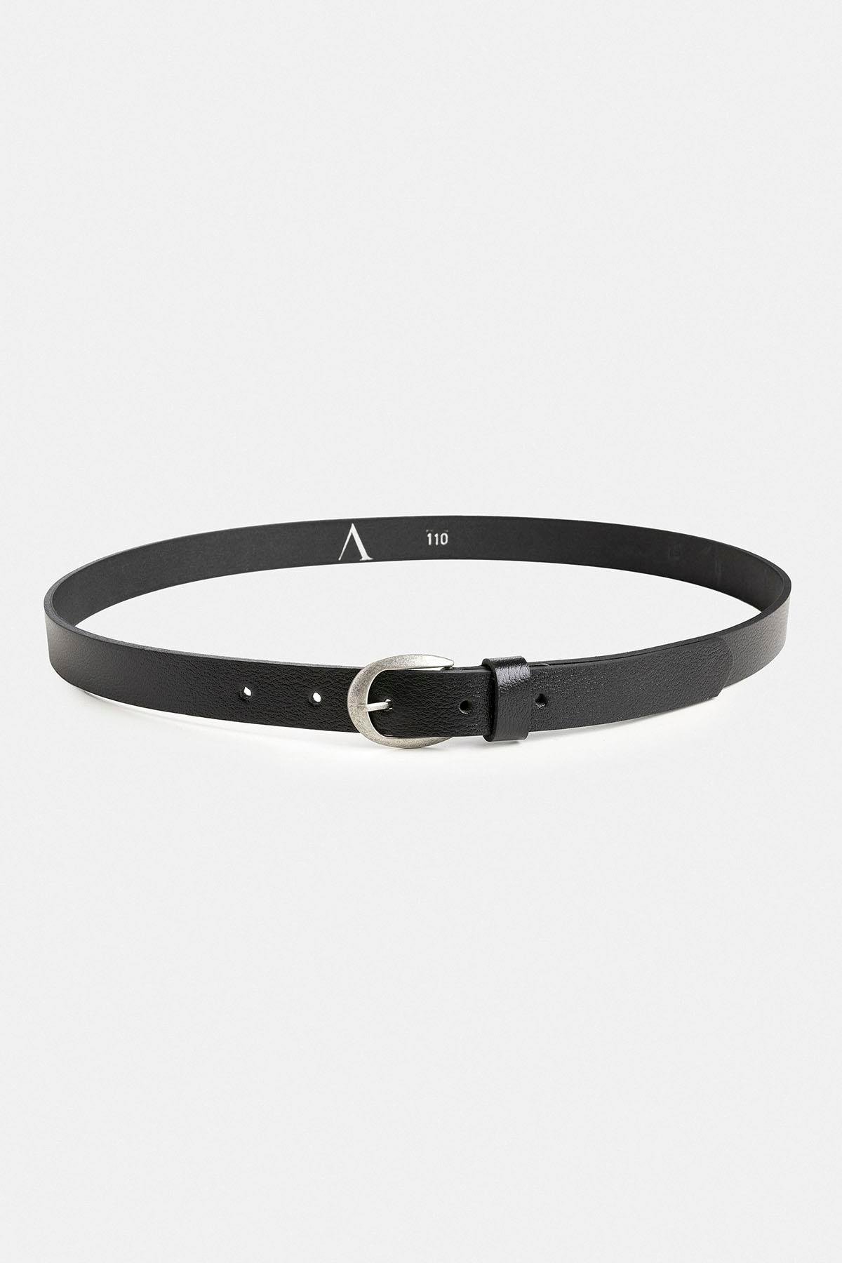 Antioch Siyah Oval Toka Erkek Deri Kemer