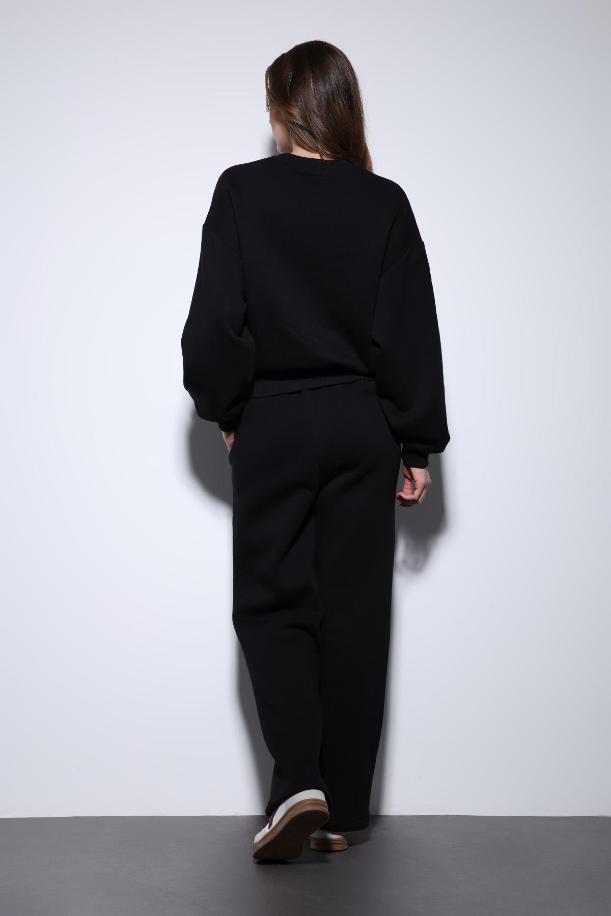 Antioch Siyah Oversize Kadın Eşofman Takım