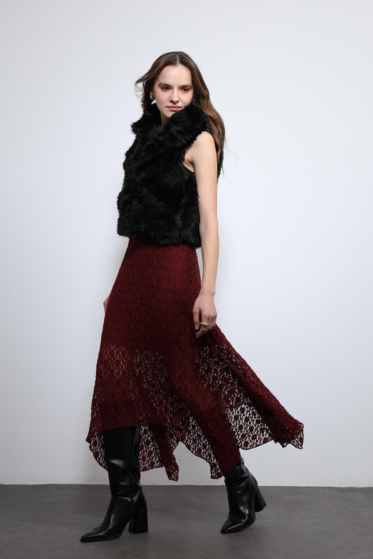 Antioch Siyah Peluş Görünümlü Yelek