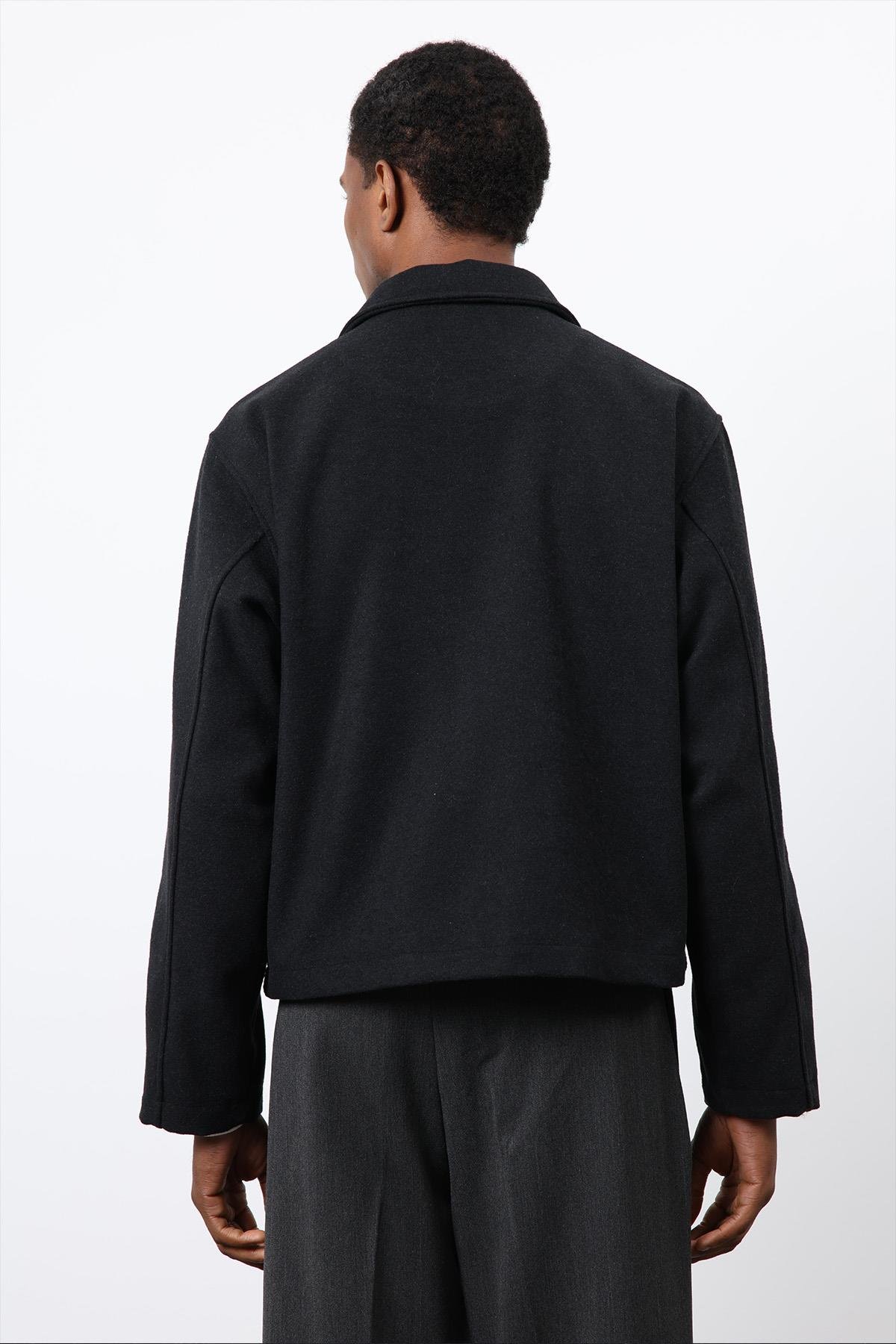 Antioch Siyah Regular Fit Dokulu Erkek Mont