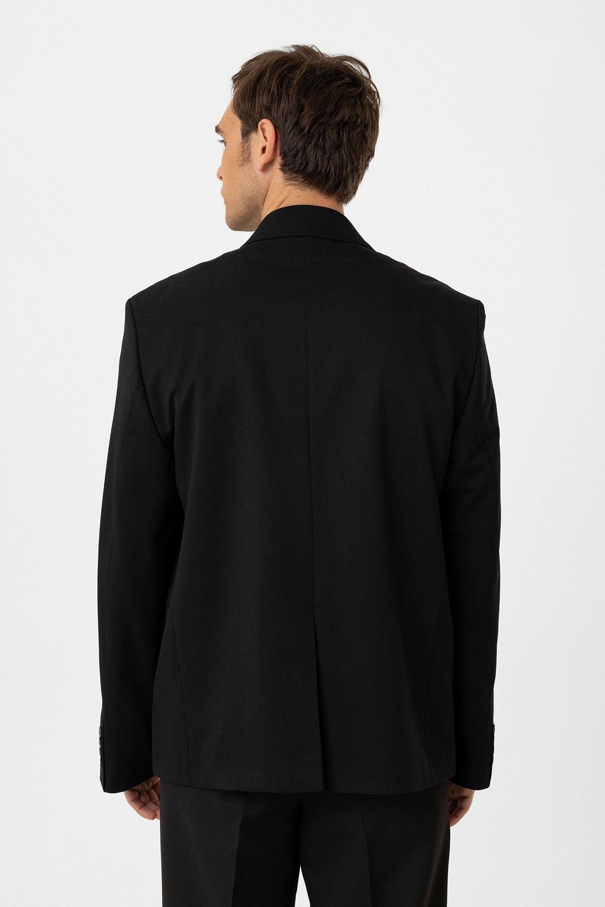 Antioch Siyah Relax Fit Erkek Blazer Ceket